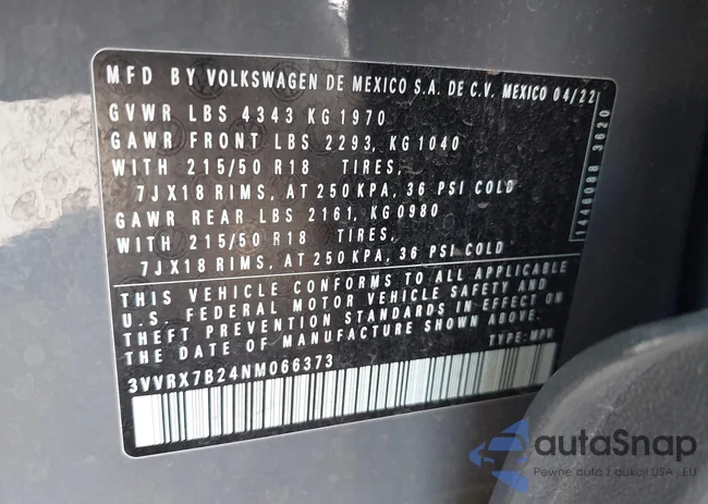 3VVRX7B24NM066373: 43397493