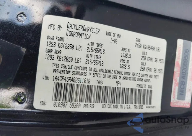 1A4GP45R46B611018: 43397602