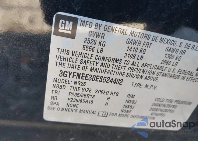 3GYFNEE30ES524402: 43397620