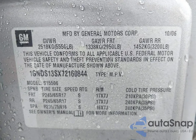 1GNDS13SX72160844: 43398681