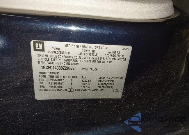 1GCEC14C38Z296775: 43398700