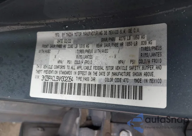 3MZBPACL6NM302054: 43398972