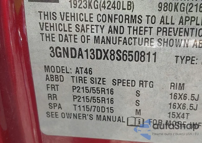 3GNDA13DX8S650811: 43399032