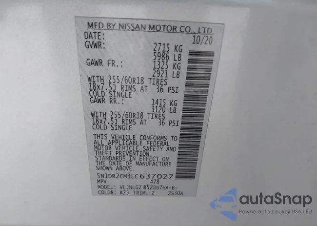 5N1DR2CM3LC637027: 43399065