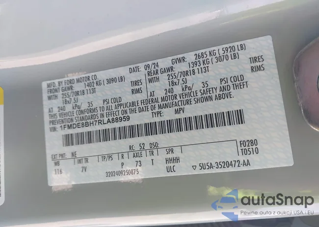 1FMDE8BH7RLA88959: 43399122