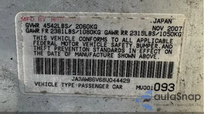 JA3AW86V68V044429: 43399218