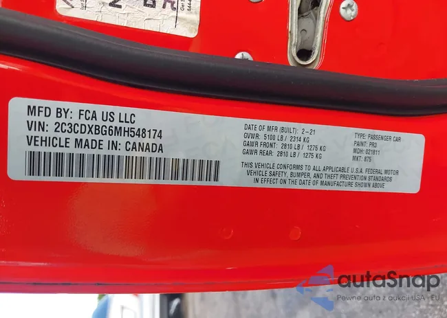 2C3CDXBG6MH548174: 43399231