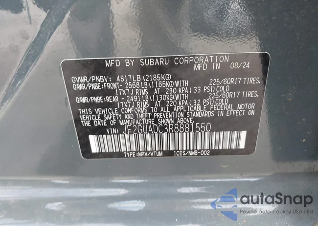 JF2GUADC3R8881550: 43398265