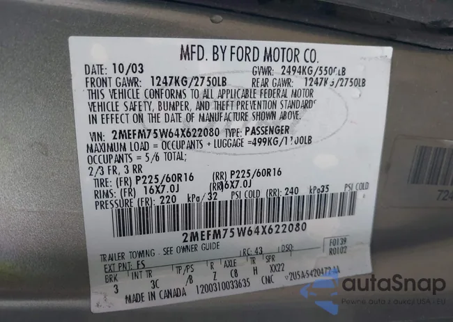 2MEFM75W64X622080: 43398313