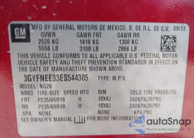 3GYFNEE33ES544305: 43398346