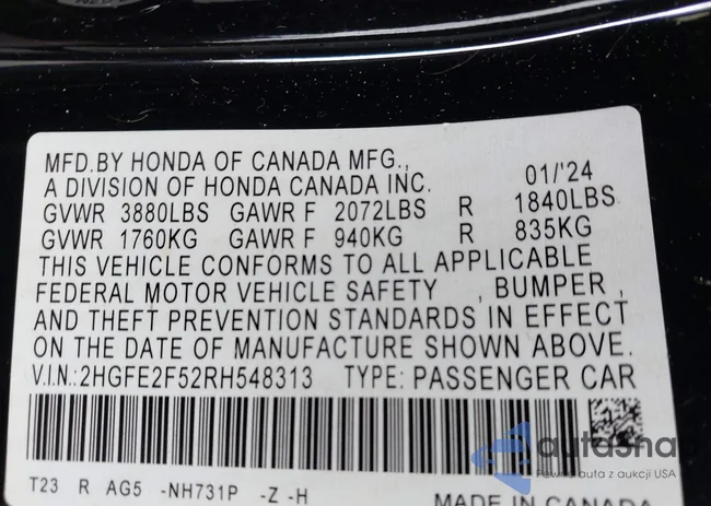 2HGFE2F52RH548313: 43398377