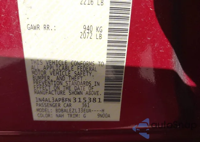 1N4AL3AP8FN315381: 43398417