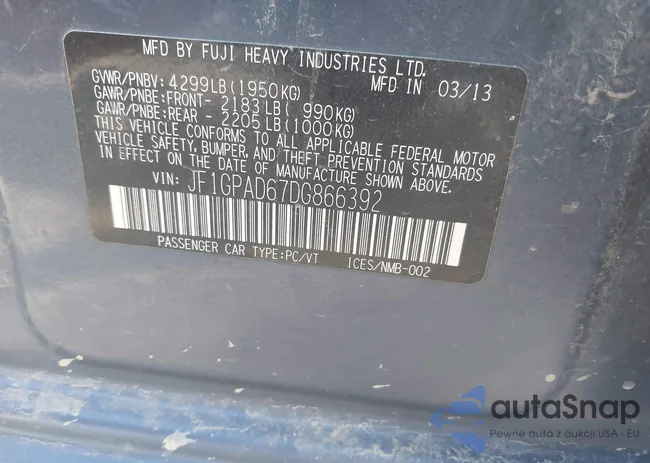 JF1GPAD67DG866392: 43398444