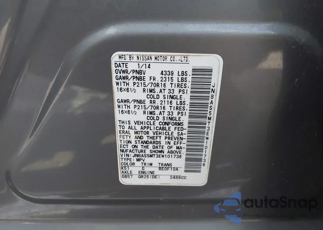 JN8AS5MT3EW101736: 43398545