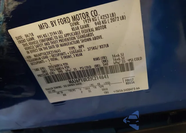 MAJ6P1UL2JC214641: 43398548