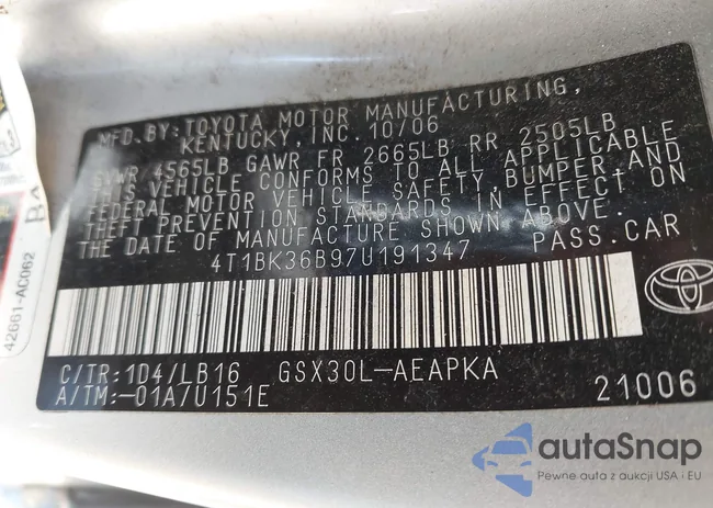 4T1BK36B97U191347: 43399699