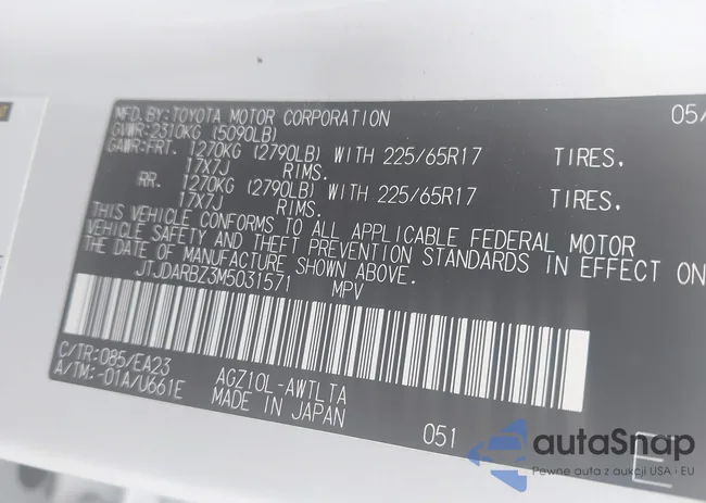 JTJDARBZ3M5031571: 43399748