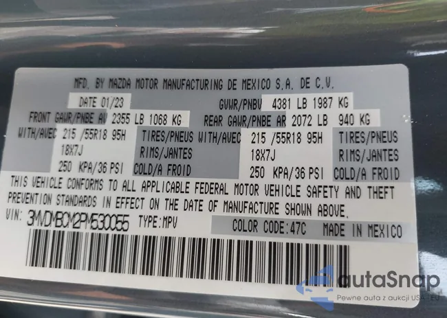 3MVDMBCM2PM530055: 43399749