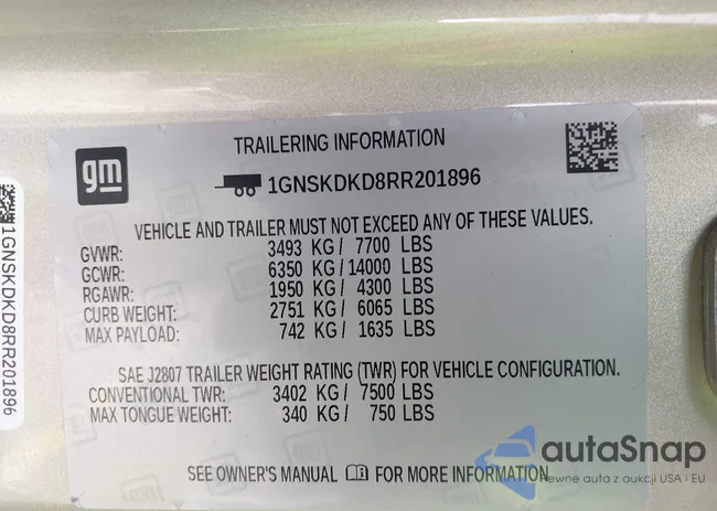 1GNSKDKD8RR201896: 43399762