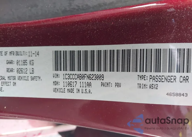 1C3CCCAB0FN623009: 43399865