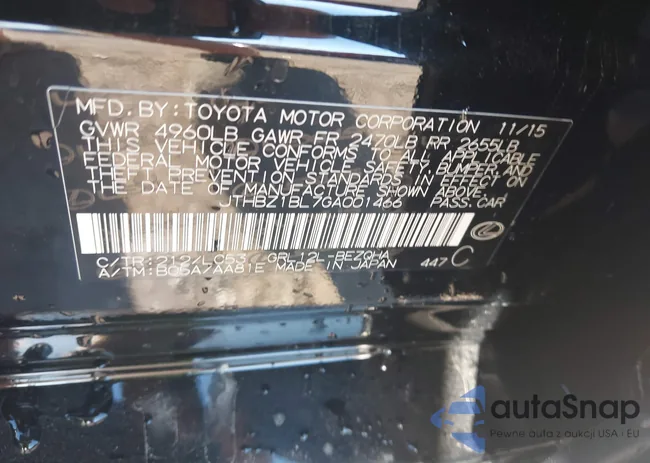 JTHBZ1BL7GA001466: 43400060