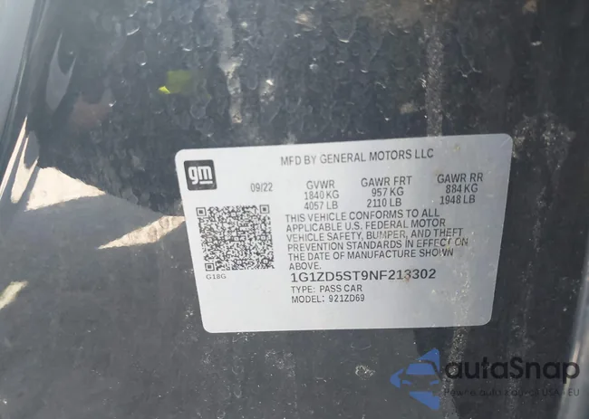 1G1ZD5ST9NF213302: 43400066