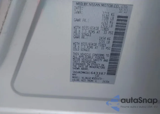 5N1AR2MN1EC643387: 43400129