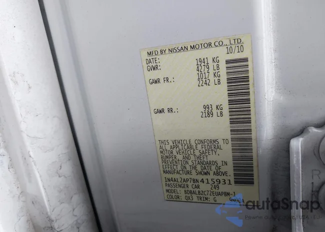 1N4AL2AP7BN415931: 43400165