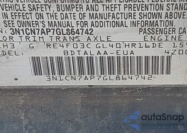 3N1CN7AP7GL864742: 43400180
