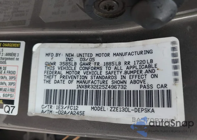 1NXBR32E25Z496732: 43399253