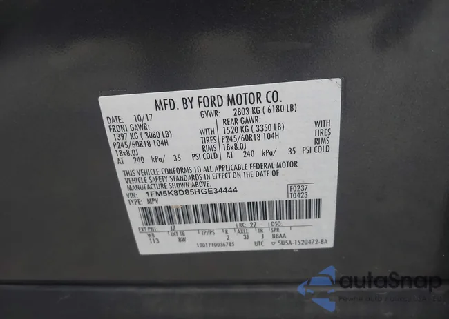 1FM5K8D85HGE34444: 43399426