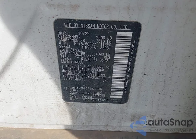 JN8AY2DB2P9831255: 43399611