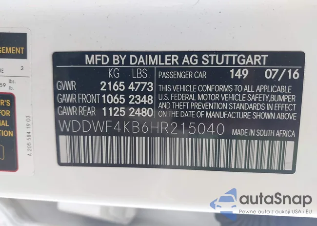 WDDWF4KB6HR215040: 43400660