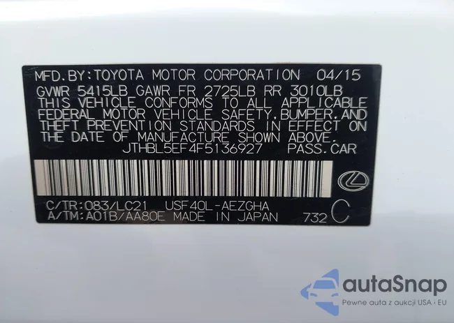 JTHBL5EF4F5136927: 43400685