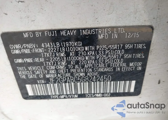 JF2GPABC5G8242450: 43400697