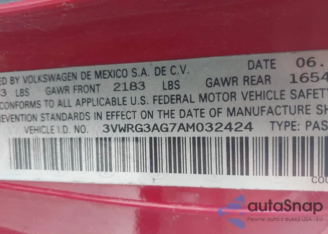 3VWRG3AG7AM032424: 43400703