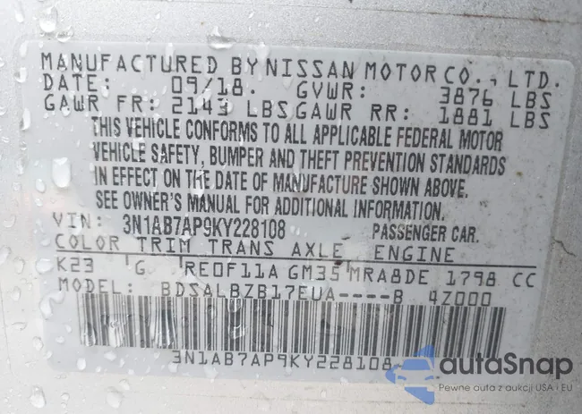 3N1AB7AP9KY228108: 43400785