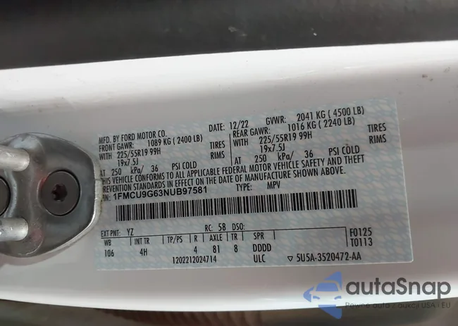 1FMCU9G63NUB97581: 43400798