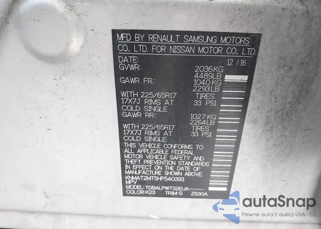 KNMAT2MT5HP540393: 43400825