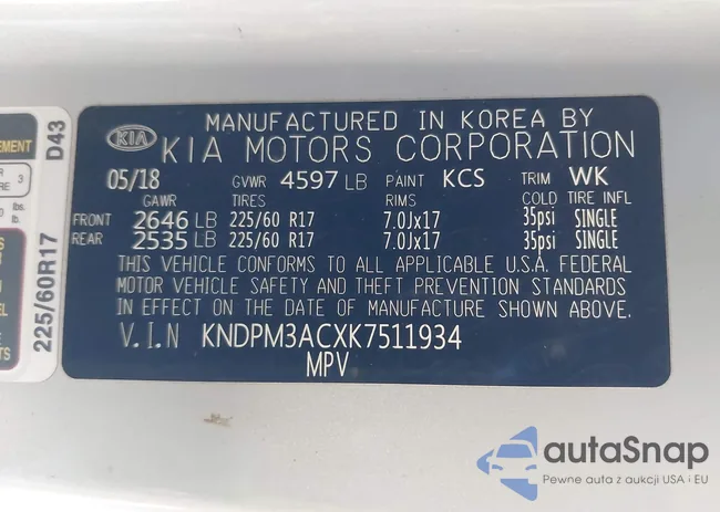 KNDPM3ACXK7511934: 43400865