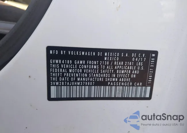 3VW2B7AJ8HM379807: 43400919