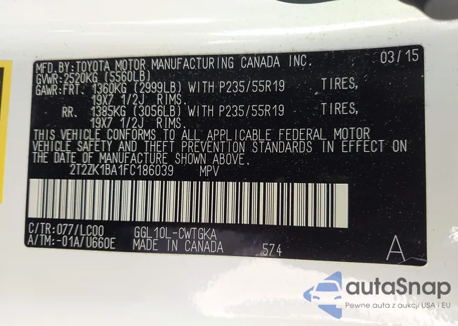 2T2ZK1BA1FC186039: 43400930