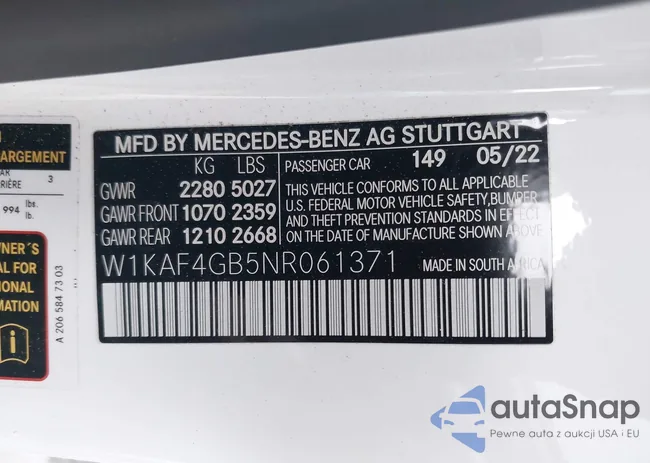 W1KAF4GB5NR061371: 43400937