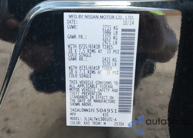 5N1AL0MN1FC504951: 43401020