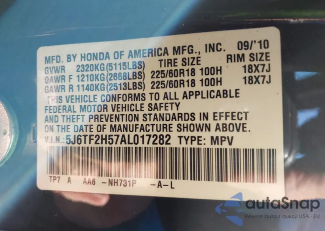 5J6TF2H57AL017282: 43401123