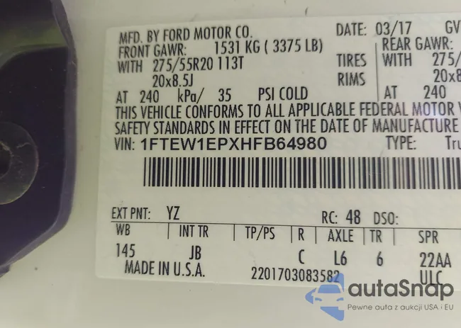 1FTEW1EPXHFB64980: 43401173