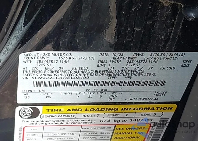 5LMJJ2LG1REL03190: 43401196