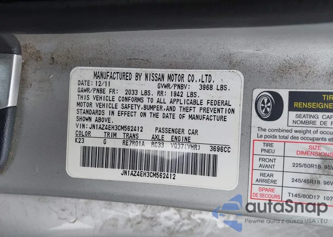 JN1AZ4EH3CM562412: 43400309