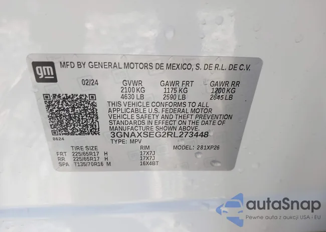 3GNAXSEG2RL273448: 43400356