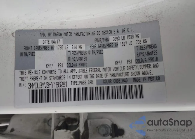 3MYDLBYV8HY186281: 43400436